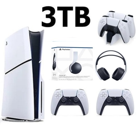 Playstation 5 Slim Cd Edition 3TB +2.Dualsense Kol +3D Plus Kulaklık+ Şarj İstasyonu