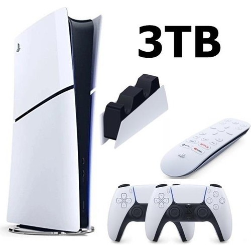 Playstation 5 Slim Dijital 3TB+2.DualSense Kol+ŞARJ İSTASYONU+MEDİA KUMANDA